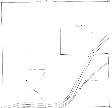 Map dating to 1912-1920, showing that Stillson has sold land to W. B. Stratton and Charles T. Moore